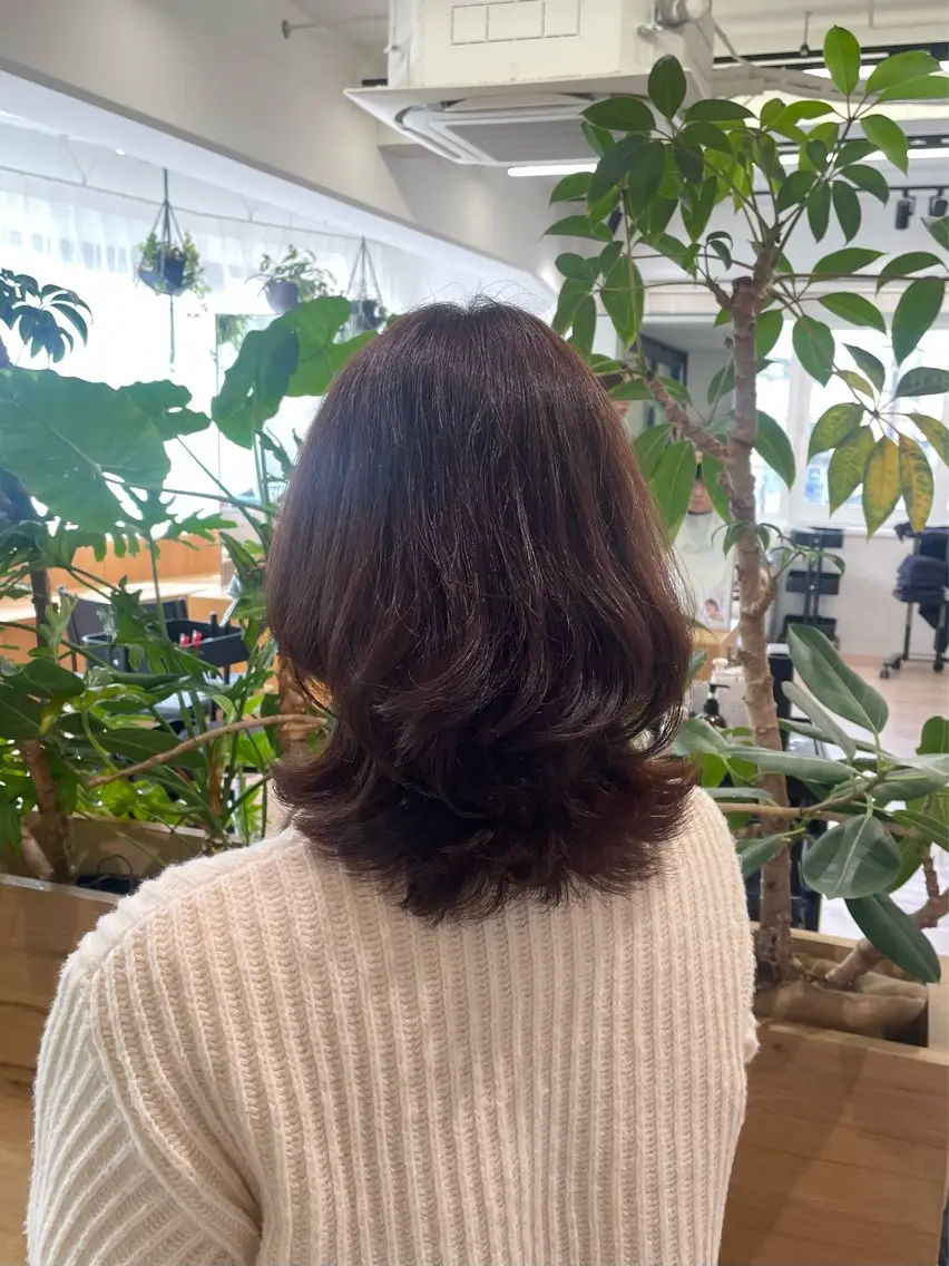 ミディアム レイヤーカット ヘッドスパ 暖色カラー/レイヤー スタイル みはる🌙のヘアスタイル