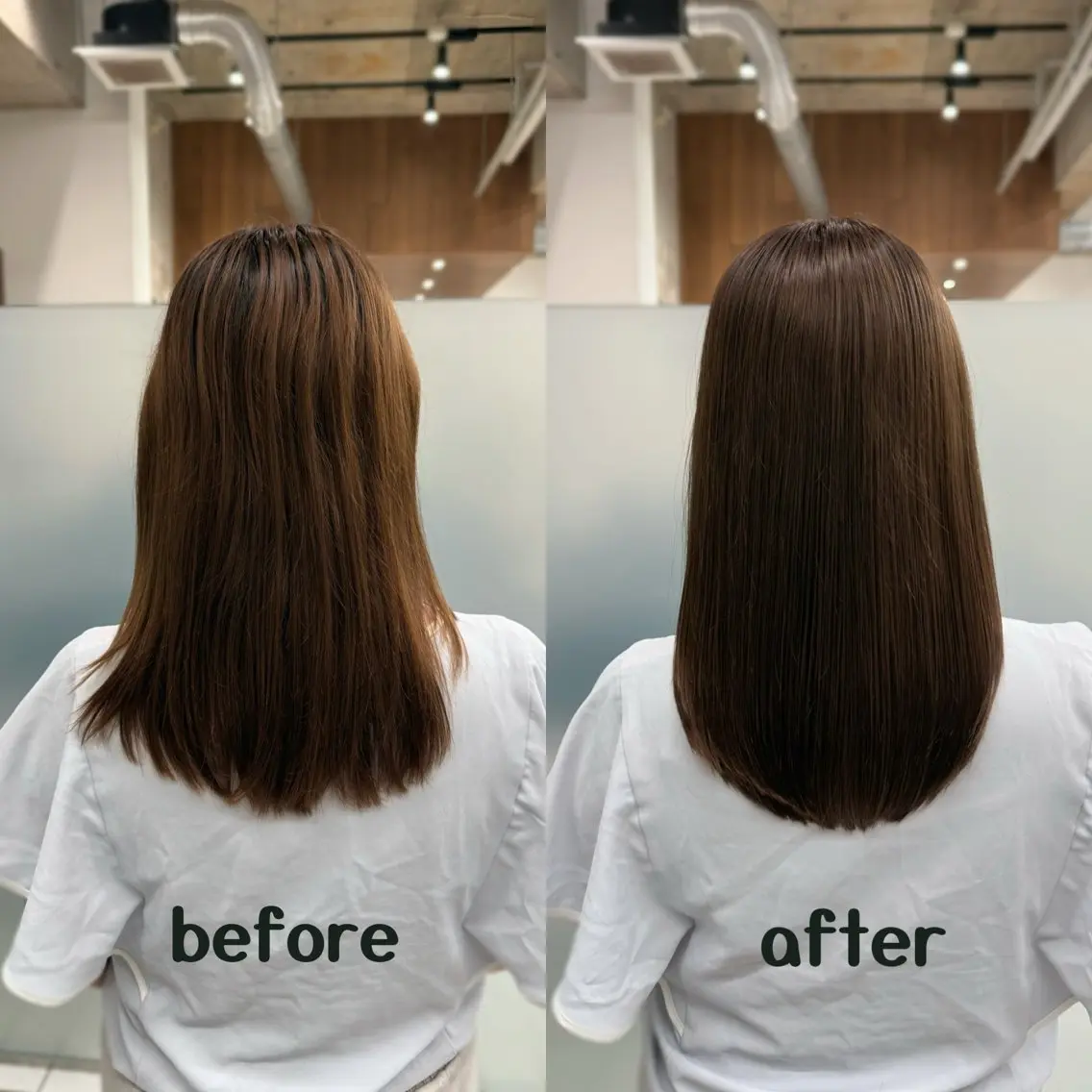 ミディアム カラー ミディアムパーマ トリートメント カット ヘアカラー トリートメント 縮毛矯正+モテカラー 🎀✨MIHOのヘアスタイル