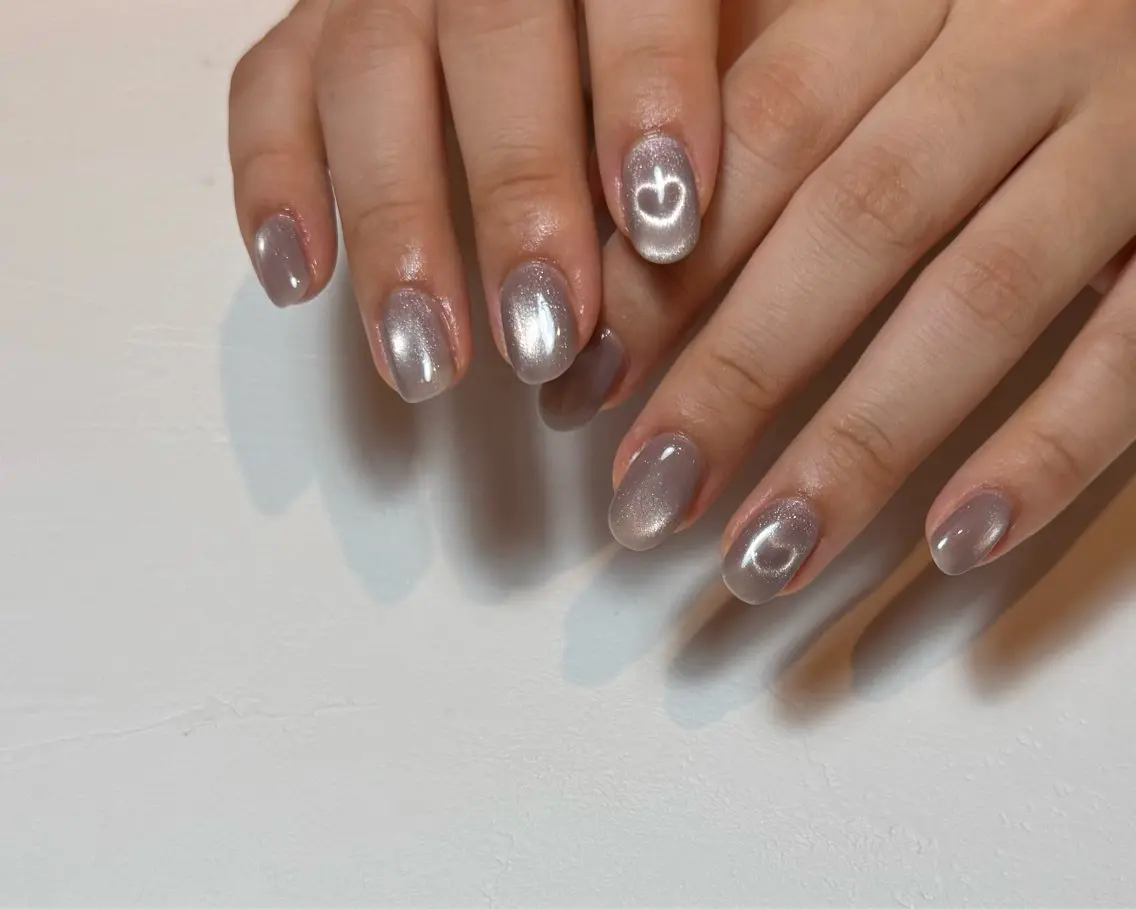 ネイル アートネイル ハート マグネットネイル ハンドネイル MARU NAIL honokaのネイルデザイン