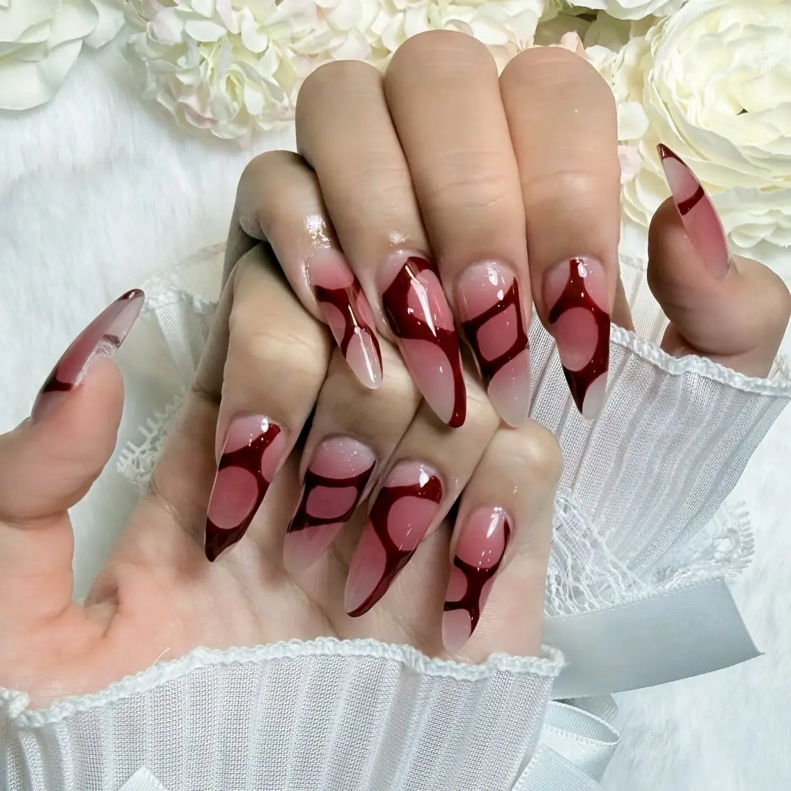 ネイル オーロラネイル チークネイル 成人式 フットネイル フレンチネイル ハンドネイル ネイル💅 ひなのネイルデザイン
