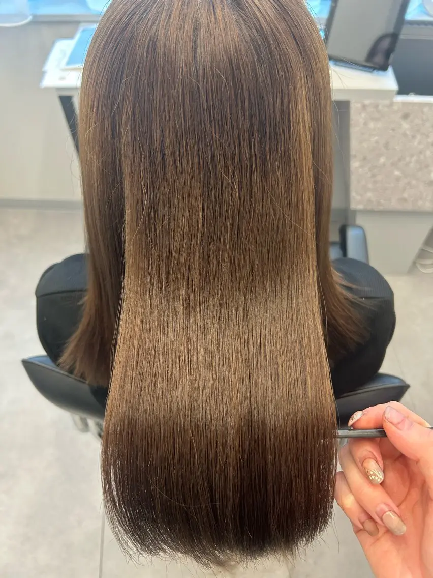 ロング カラー ブラウンカラー マロンブラウン オレンジ カット ヘアカラー トリートメント 🌷MIREA🌷 LUANA 難波店のヘアスタイル