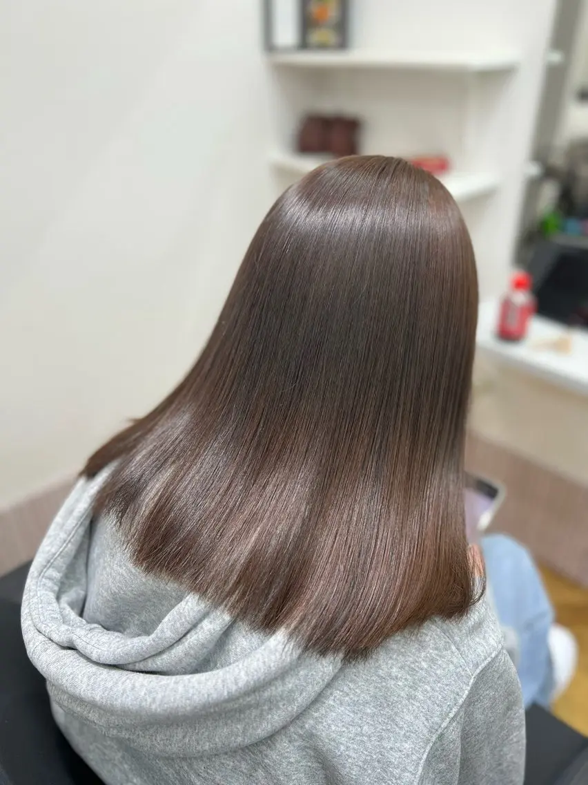 セミロング カラー ヘアアレンジ ダブルカラー ヘアカラー トリートメント ✨カチモリ✨レイヤー 韓国ヘア🇰🇷ゆいのヘアスタイル