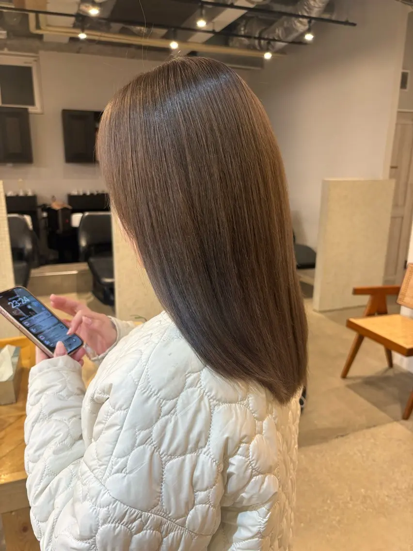 ミディアム 無料カットモデル募集 暖色カラー🎀のヘアスタイル