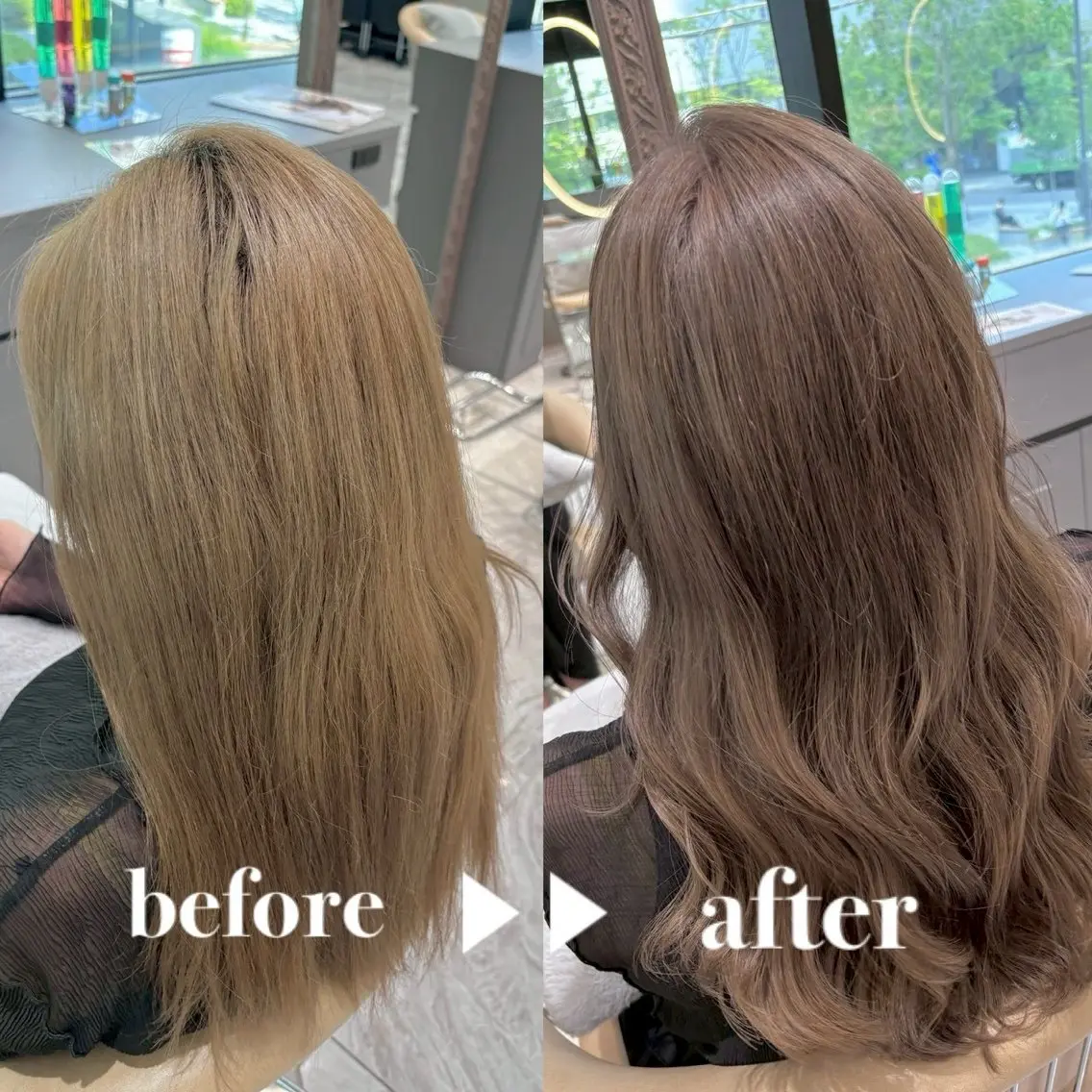 セミロング ヘアカラー トリートメント Lond alxeiaのヘアスタイル