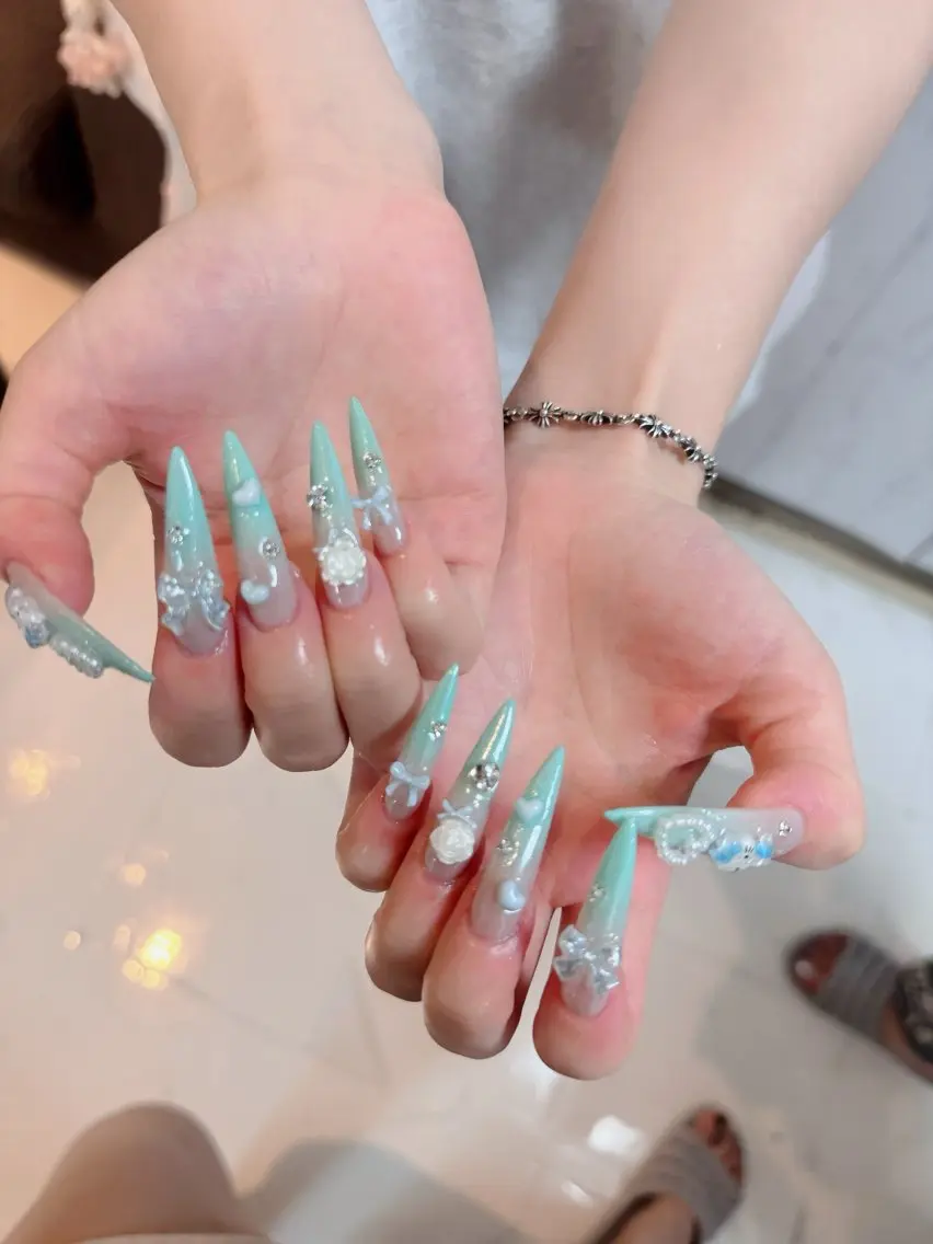 ネイル アートネイル 韓国ネイル 持ち込み ワンホンネイル ハンドネイル Lenie Nail Salonのネイルデザイン