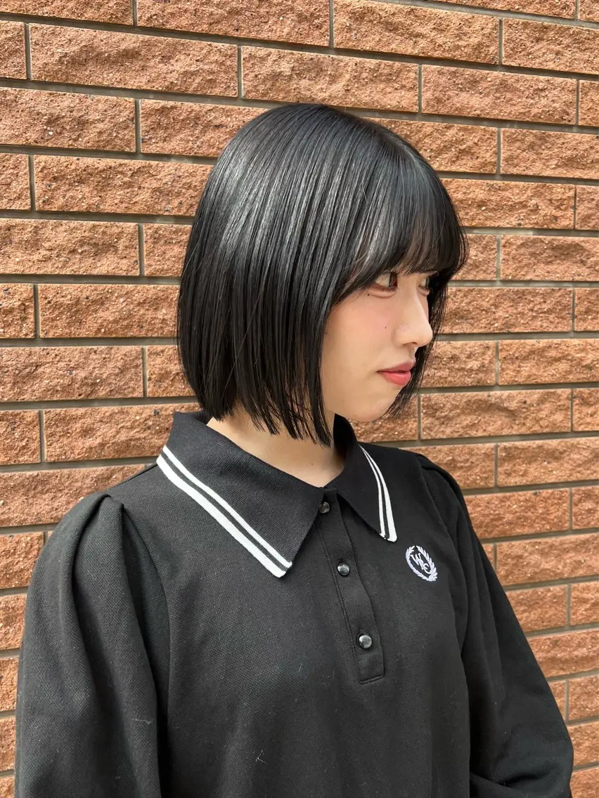ショート カラー 切りっぱなしボブ ボブ カット トリートメント 神戸ボブ✂️ ioe三宮/田 伸佳のヘアスタイル