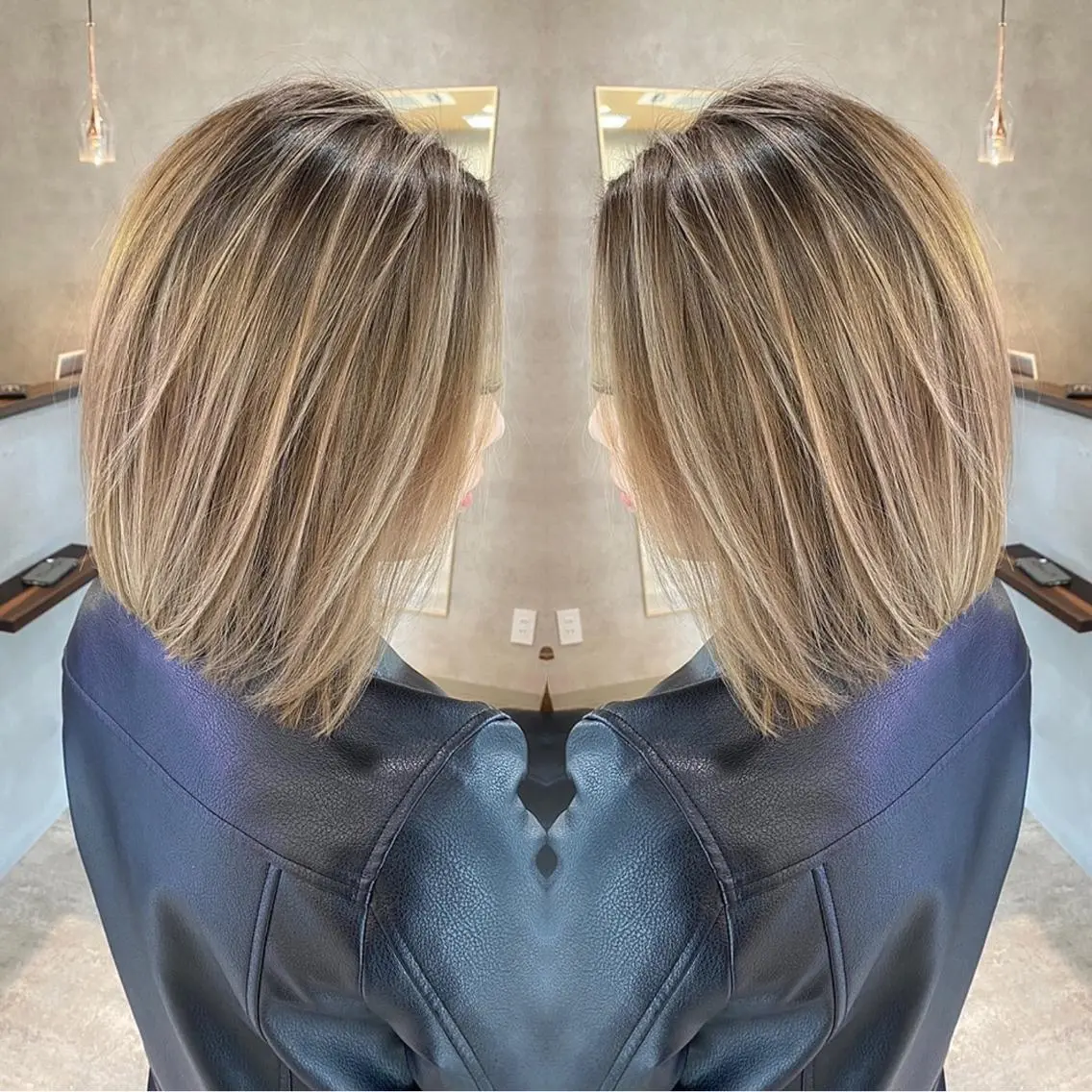 ミディアム カラー バレイヤージュ ベージュカラー レイヤーカット ヘアカラー トリートメント RIENSリエンス ✂️木村康二✂️のヘアスタイル