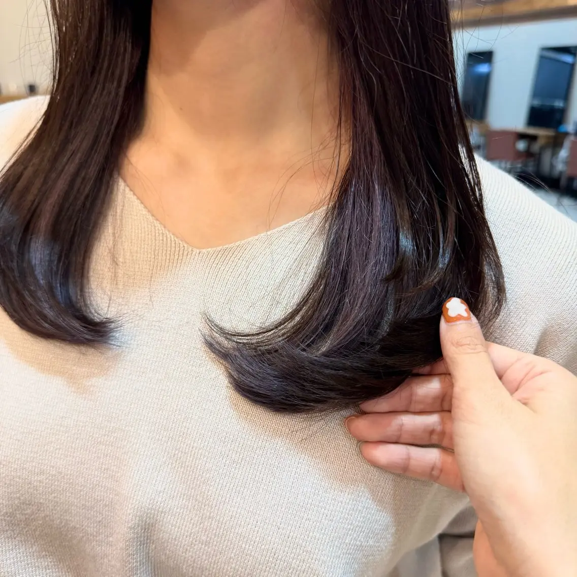 セミロング カラー ヘアカラー 透明感カラー/レイ ヤー/Nana🌈のヘアスタイル