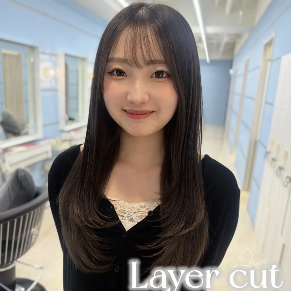 ロング レイヤーカット カット トリートメント 🩵HIYORI /栄/レイヤーカットのヘアスタイル