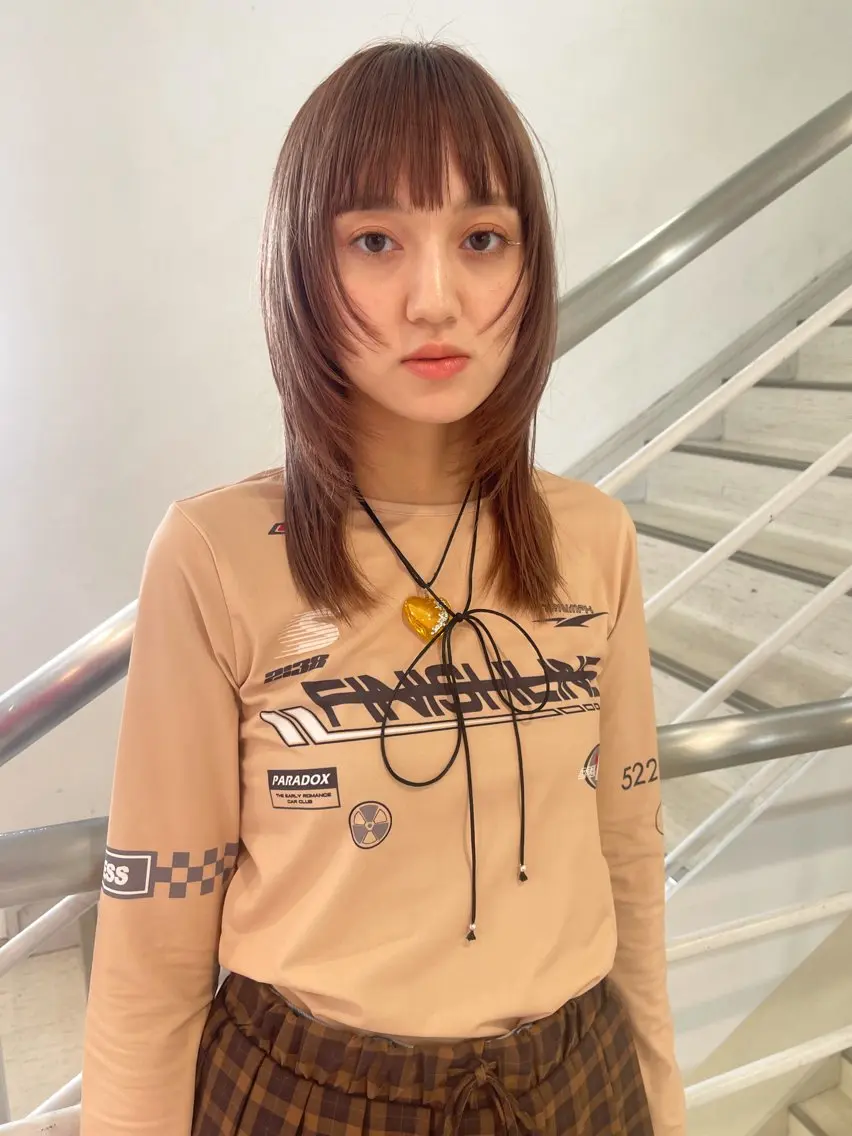 ミディアム カラー ヘアカラー Terve.野崎 真里奈のヘアスタイル
