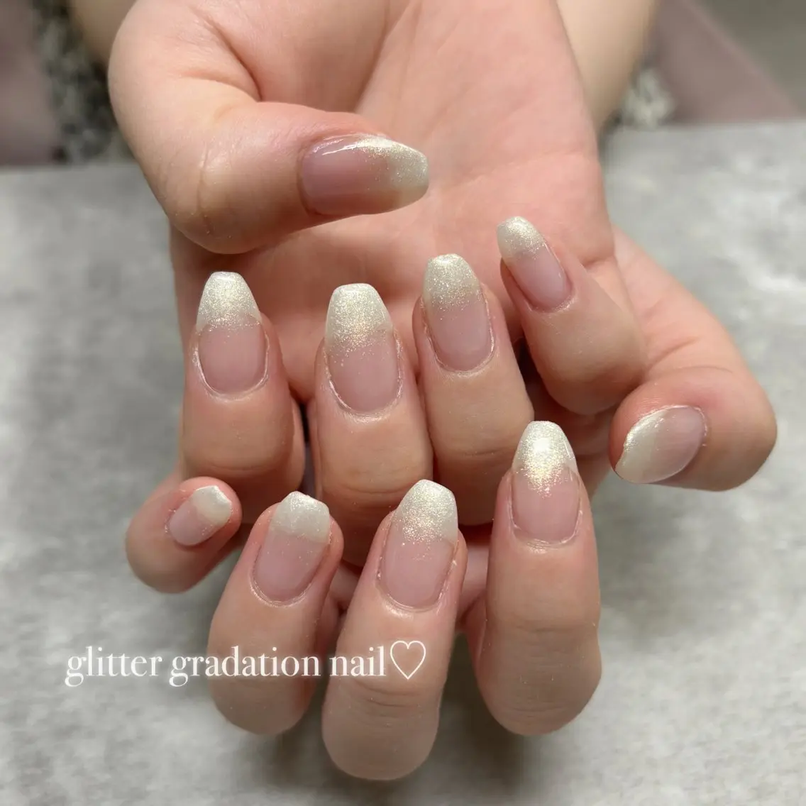 ネイル ジェルネイル グラデーション キラキラネイル ラメ(グリッター) ラメグラデーション Haruka 【Protea】のネイルデザイン
