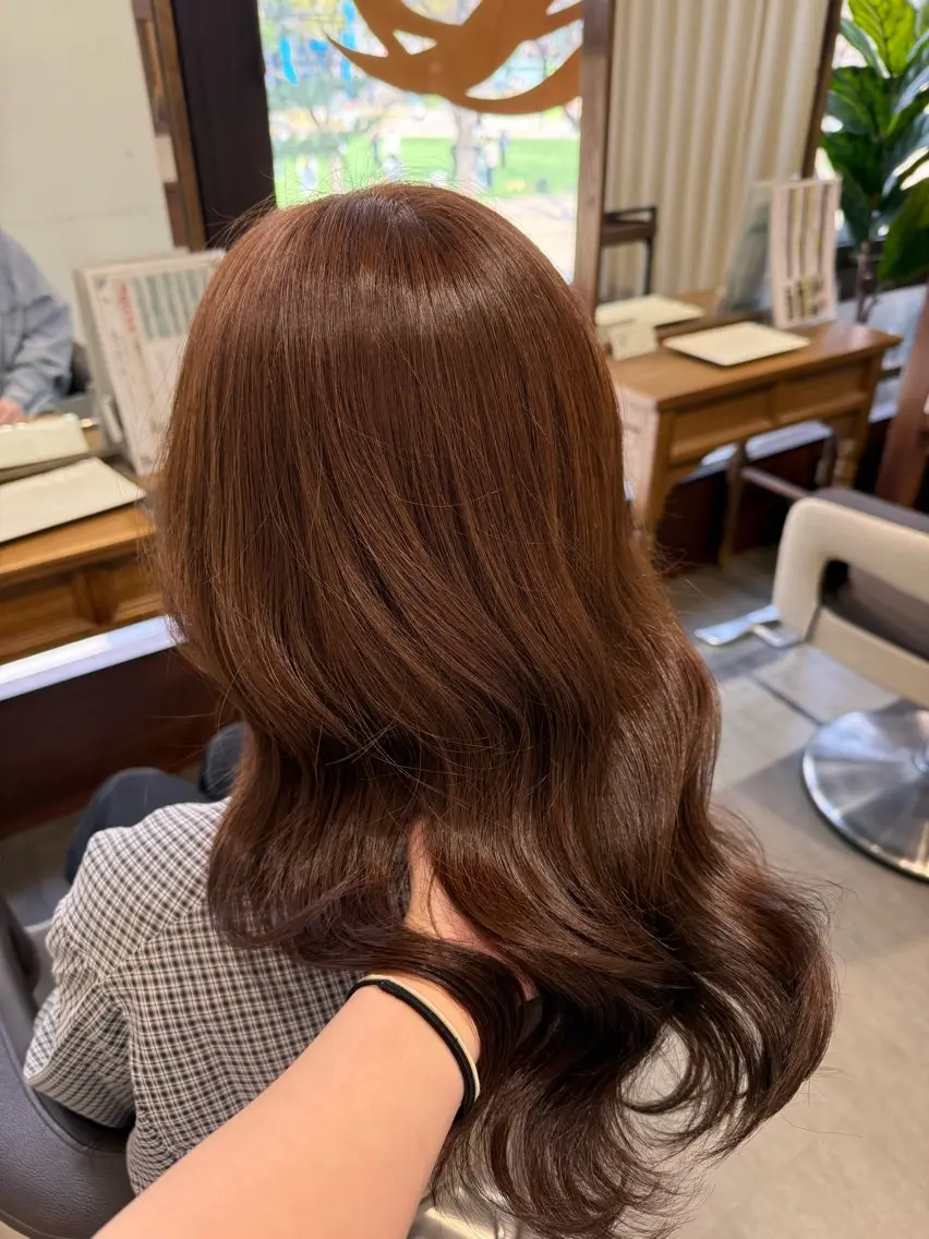 ロング カラー ブリーチ ブラウンカラー 透明感カラー ブリーチなしカラー ヘアカラー トリートメント RINA .のヘアスタイル