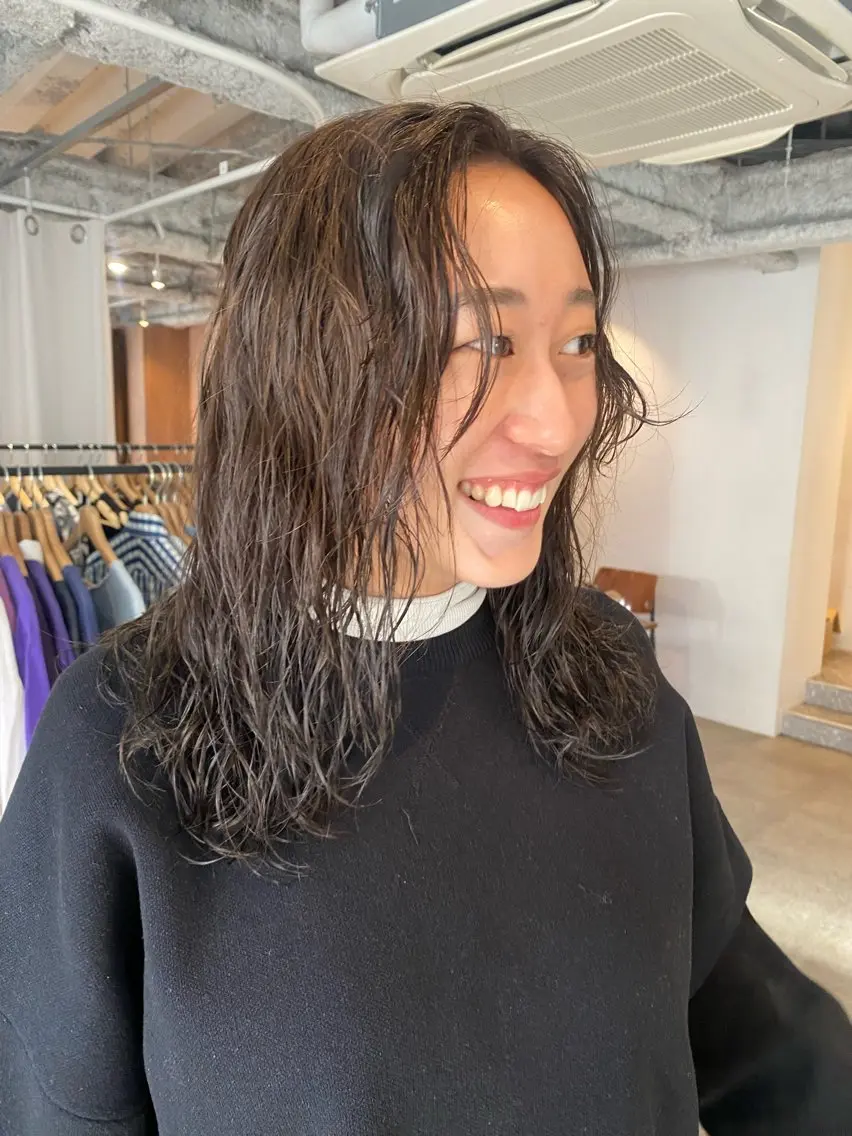 セミロング カラー パーマ カット パーマ トリートメント Hayashi Shioriのヘアスタイル