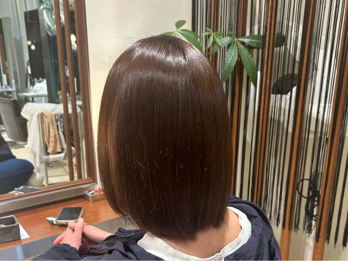 ミディアム カラー ブラウンカラー 落合 千夏のヘアスタイル