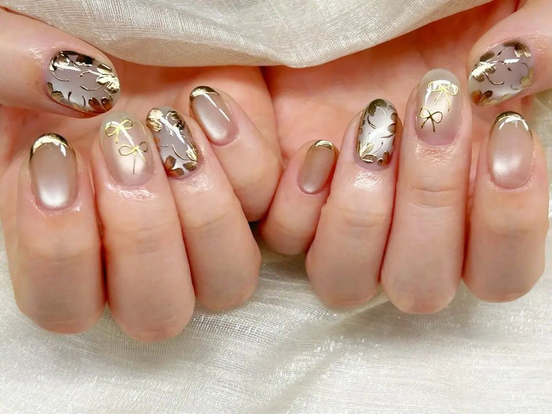 ネイル アートネイル チークネイル 成人式 入学式 長さ出し ハンドネイル Lino Nailのネイルデザイン