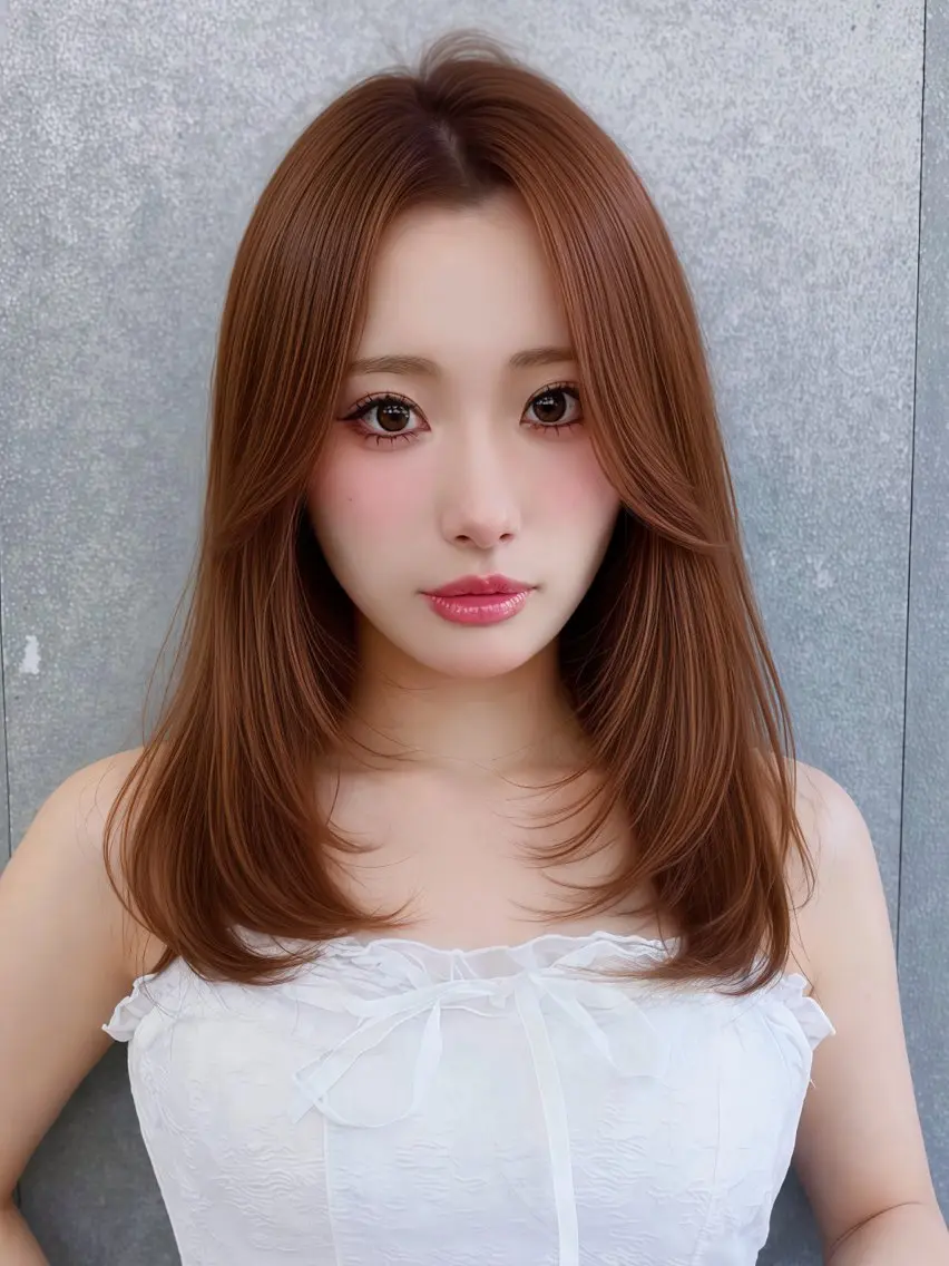 ミディアム カラー ヘアアレンジ ベージュカラー ブリーチ 透明感カラー ブリーチなしカラー 髪質改善 カット ヘアカラー トリートメント 【博多髪質改善】 吉村 清志のヘアスタイル