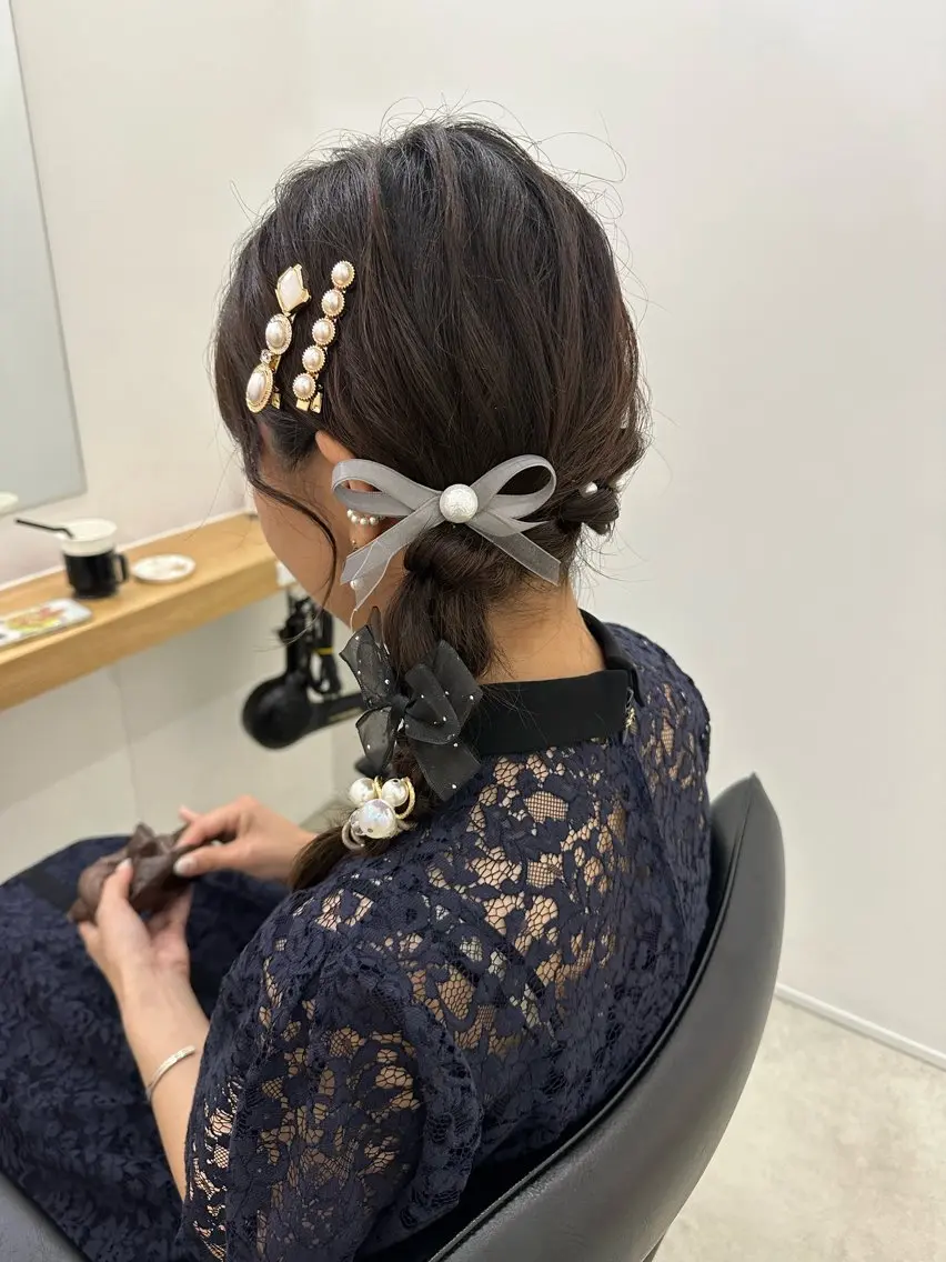 セミロング ヘアアレンジ ヘアセット レイヤー/ナチュラル 💐nao.のヘアスタイル
