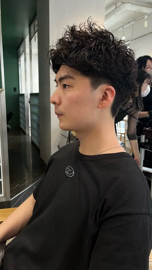 ショート パーマ メンズ カット パーマ センターパート職人 柏/メンズ/ ハルキのヘアスタイル