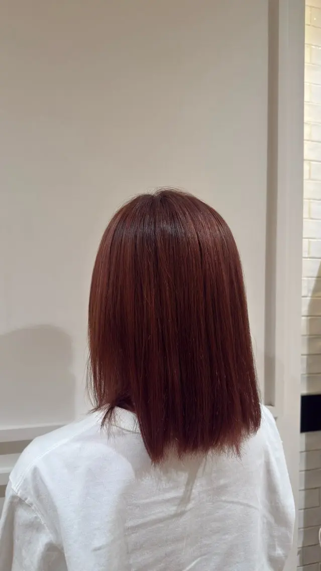ミディアム ヘアカラー 深川 はなのヘアスタイル