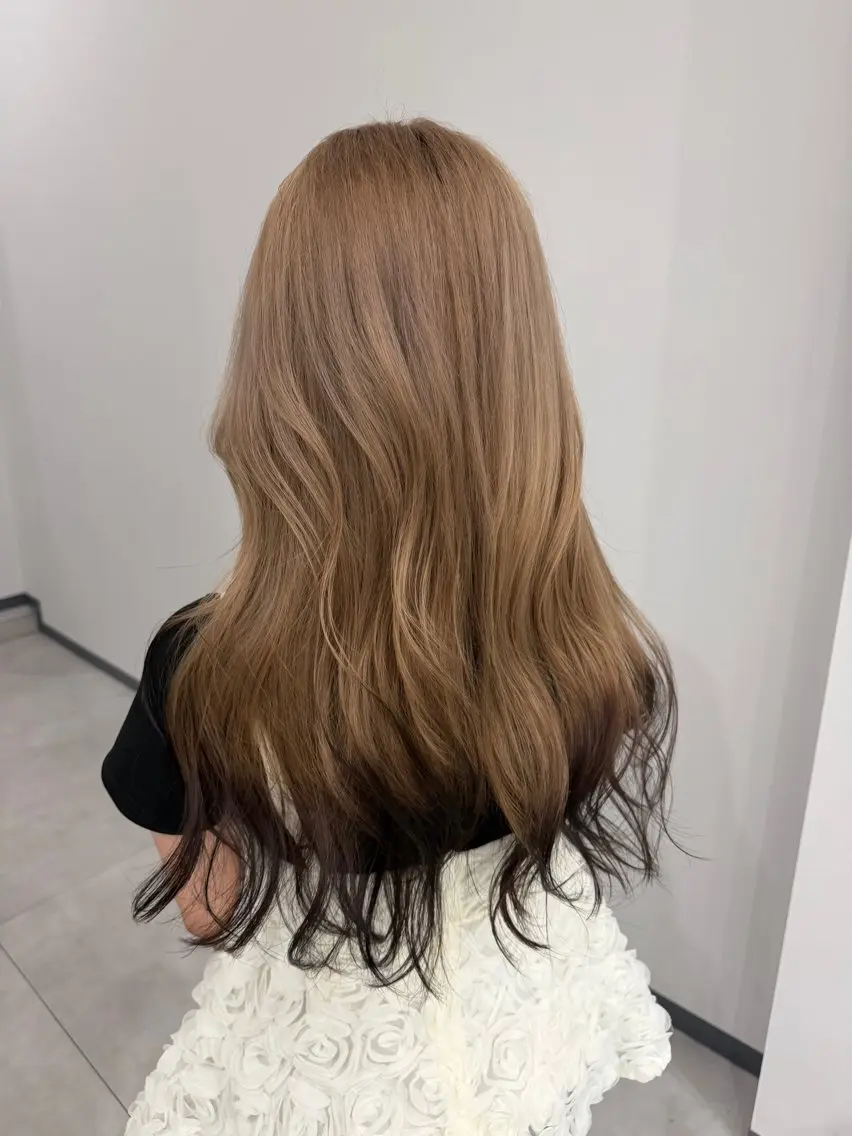 ロング カット ヘアカラー トリートメント maho/ブリーチ ミルクティー四条大宮のヘアスタイル