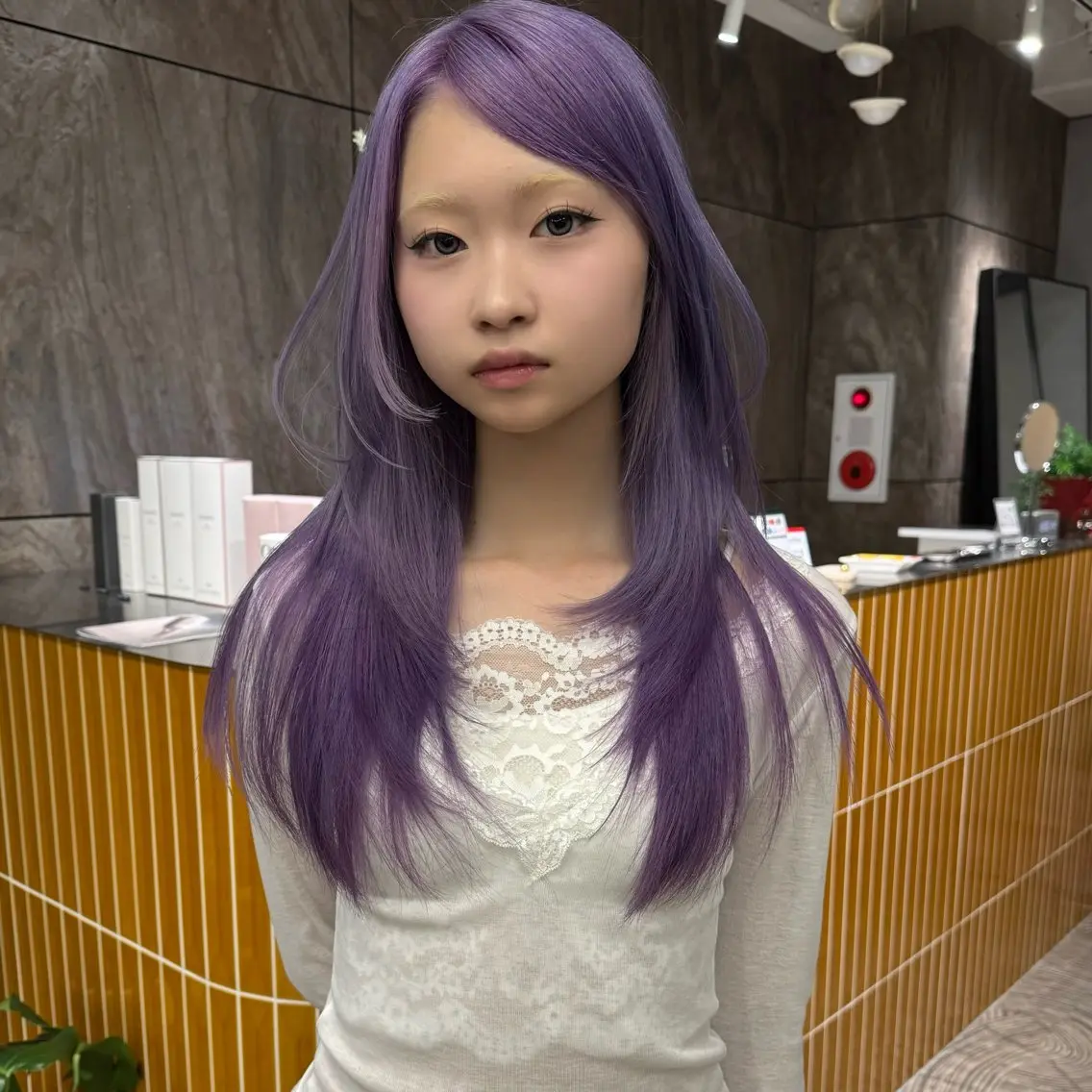 ロング カラー カット ヘアカラー トリートメント 💖ブリーチと縮毛矯 正の二刀流💖ヨシキのヘアスタイル