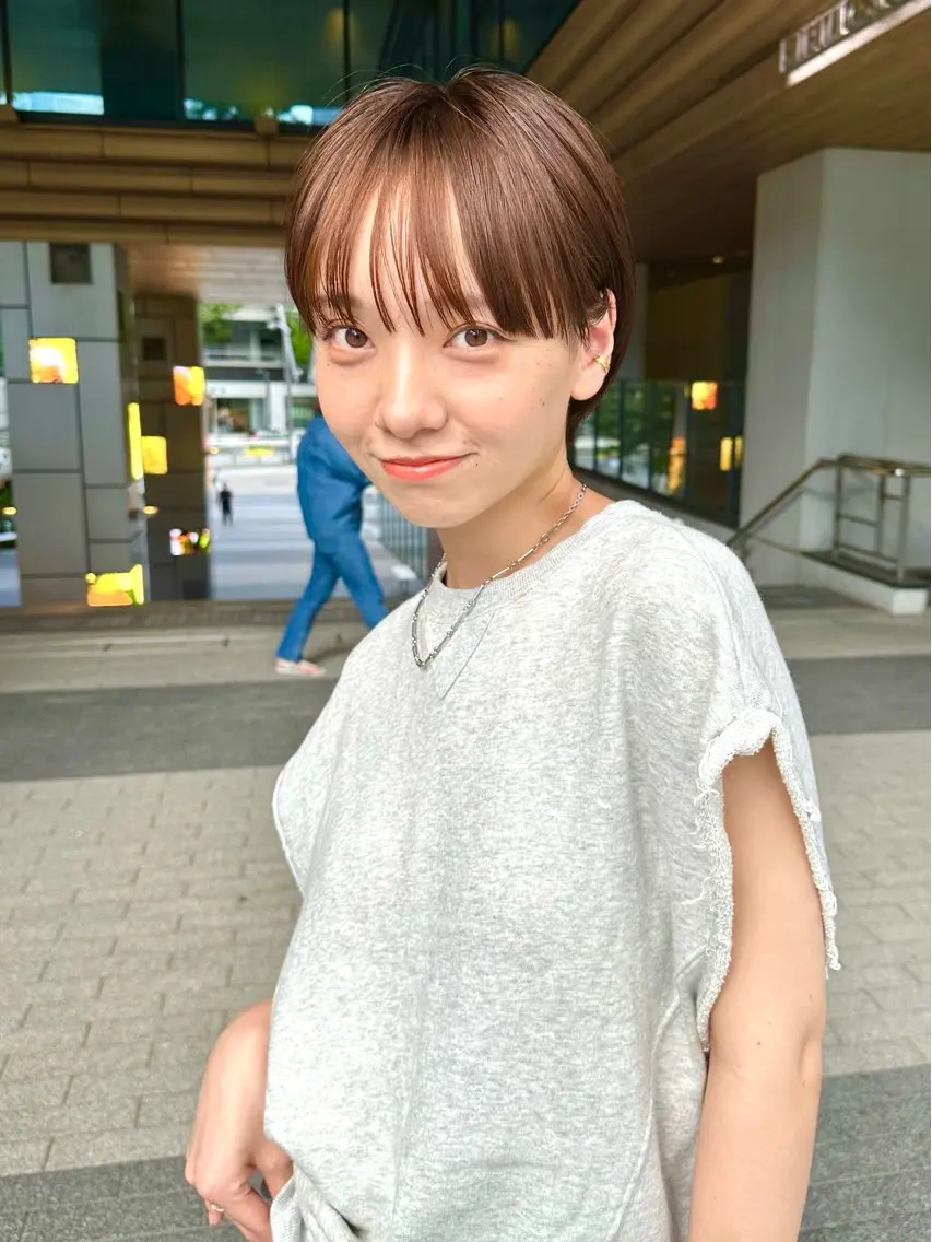 ショート ヘアカラー トリートメント 骨格診断で絶対可愛い ✨丸みショート✨凌弥のヘアスタイル