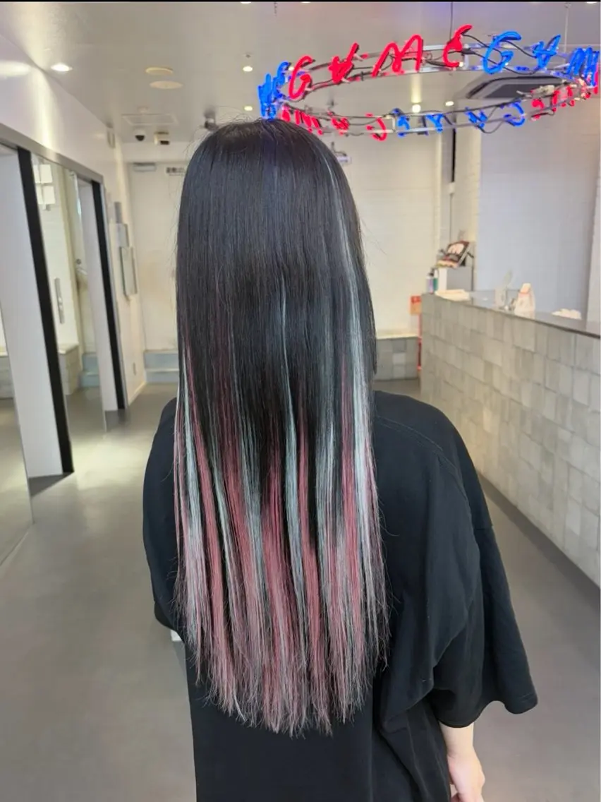 ミディアム ミディアムパーマ ボブ エクステ 外国人風カラー レイヤーカット ヘアカラー エクステ MiRI💜地毛級 エクステ✖似合わせ技のヘアスタイル