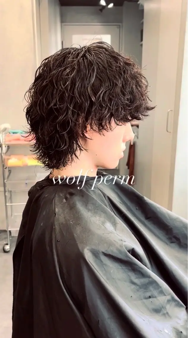 ミディアム カット パーマ 菅野 智敬のヘアスタイル