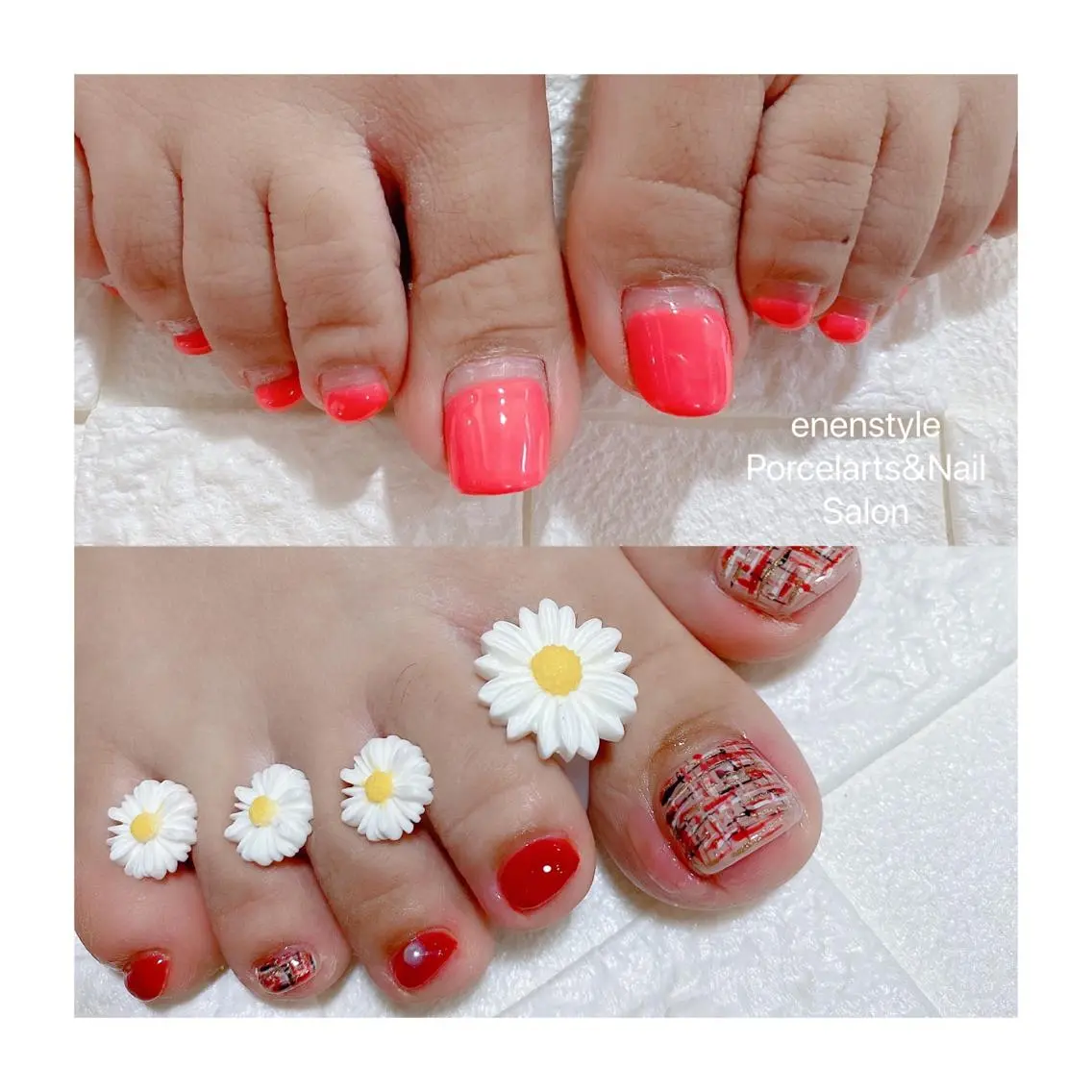 ミディアム ネイル ハンドネイル フットネイル 🐾enen style 🐾のネイルデザイン