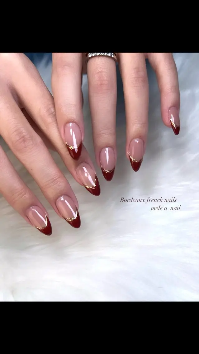 ネイル ボルドー フレンチネイル miho meléanailのネイルデザイン