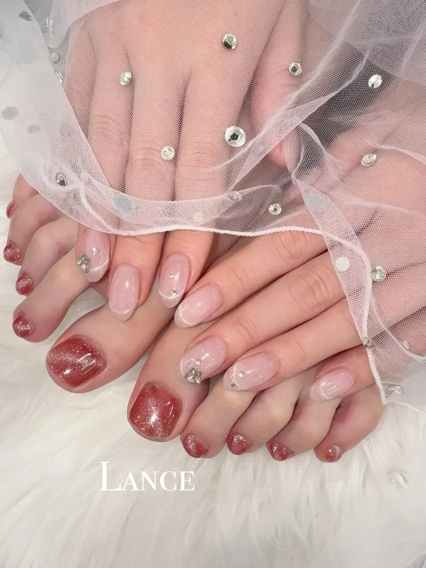 ネイル キラキラネイル 韓国ネイル ワンカラーネイル ワンホンネイル ハンドネイル Lance nailのネイルデザイン