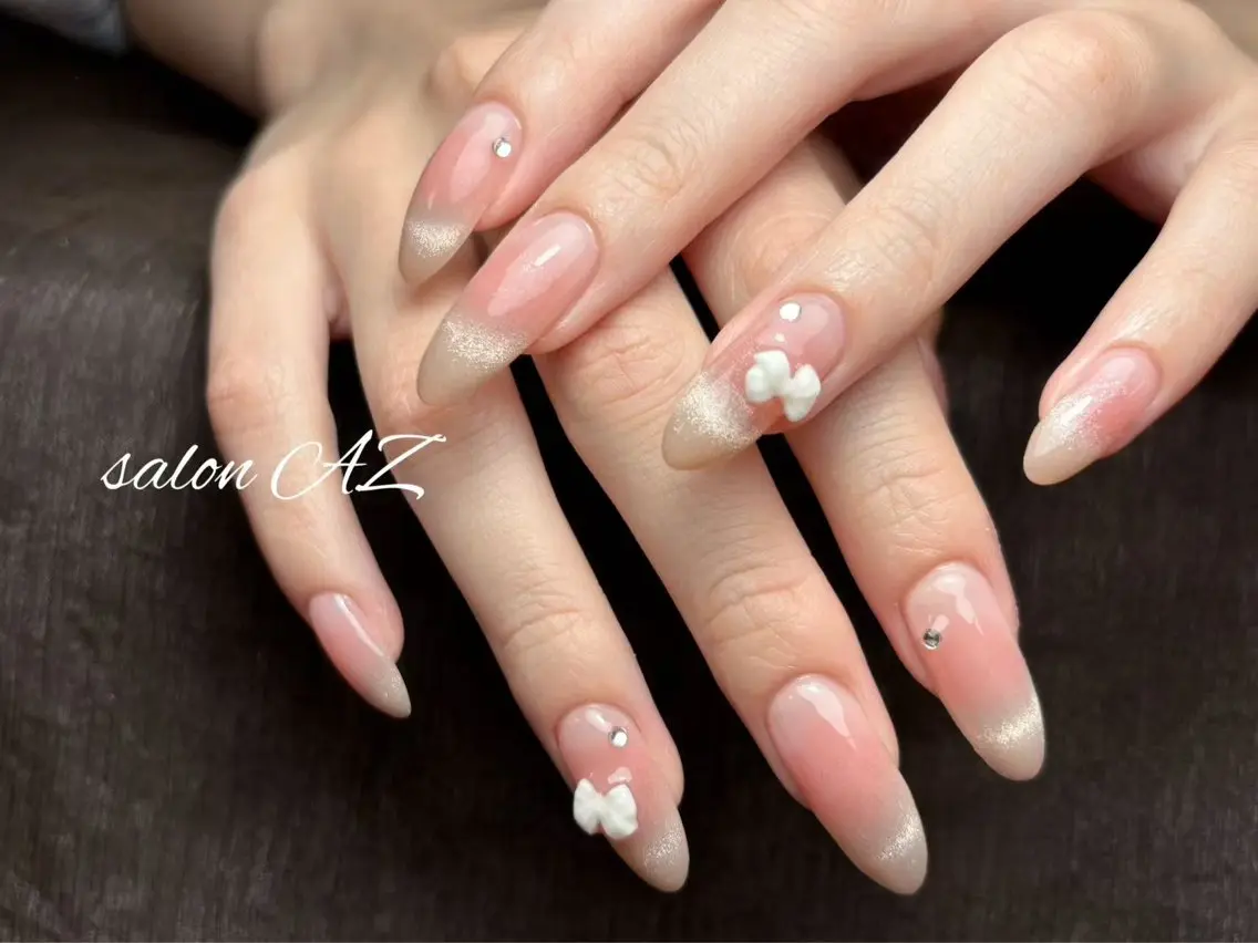 ネイル アートネイル 長さ出し フットネイル フレンチネイル ジェルネイル ハンドネイル salon AZのネイルデザイン