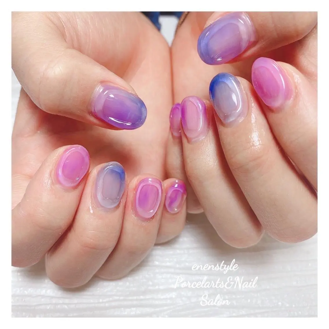ミディアム ネイル 🐾enen style 🐾のネイルデザイン