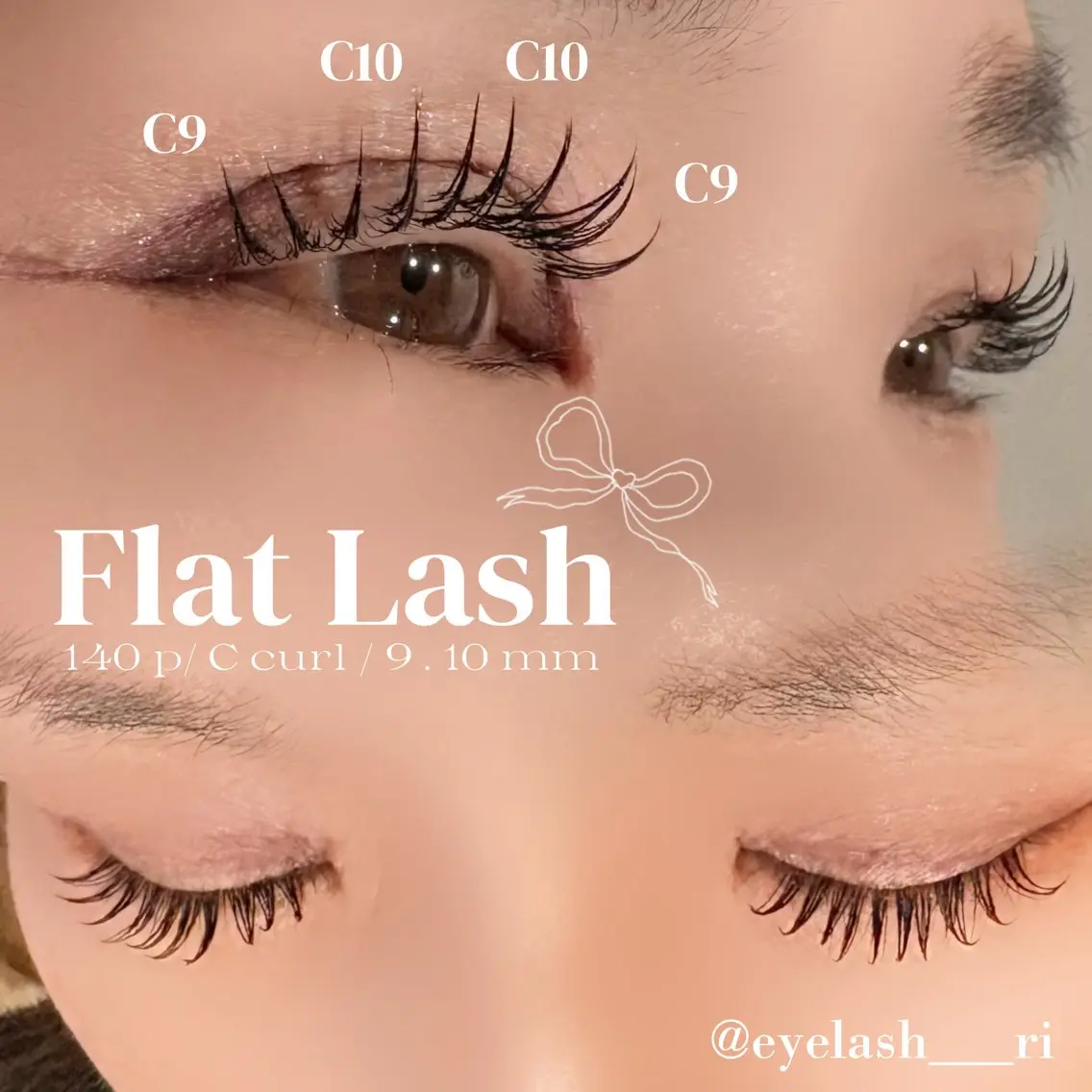 マツエク・マツパ 束感まつ毛 Cカール フラットラッシュ マツエク eyelash Lily Rinaのマツエク・マツパデザイン