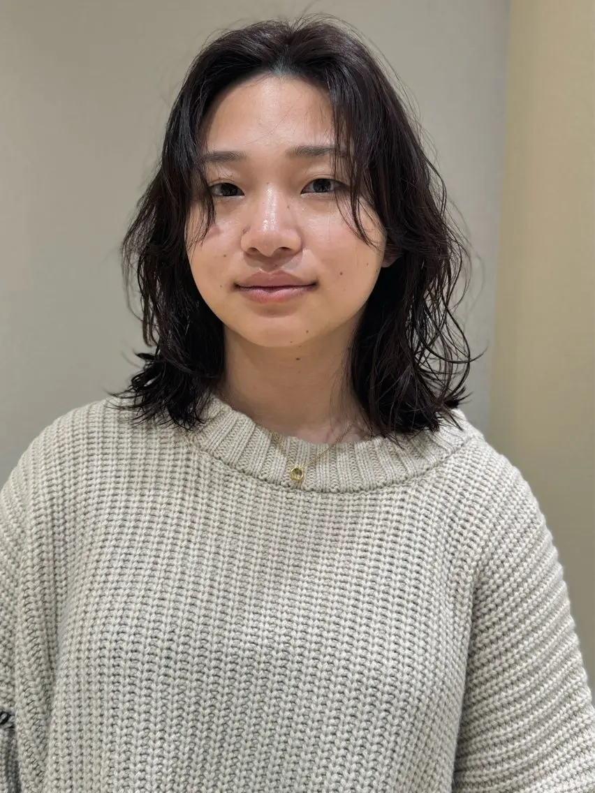 ミディアム カット ヘアカラー パーマ 🩵縮毛矯正・ボブ 岩原朋也🩵のヘアスタイル