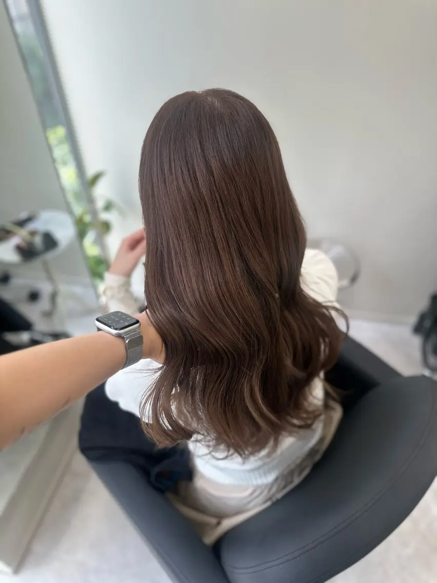 ロング カット ヘアカラー 縮毛矯正/艶カラー /髪質改善/なんばのヘアスタイル