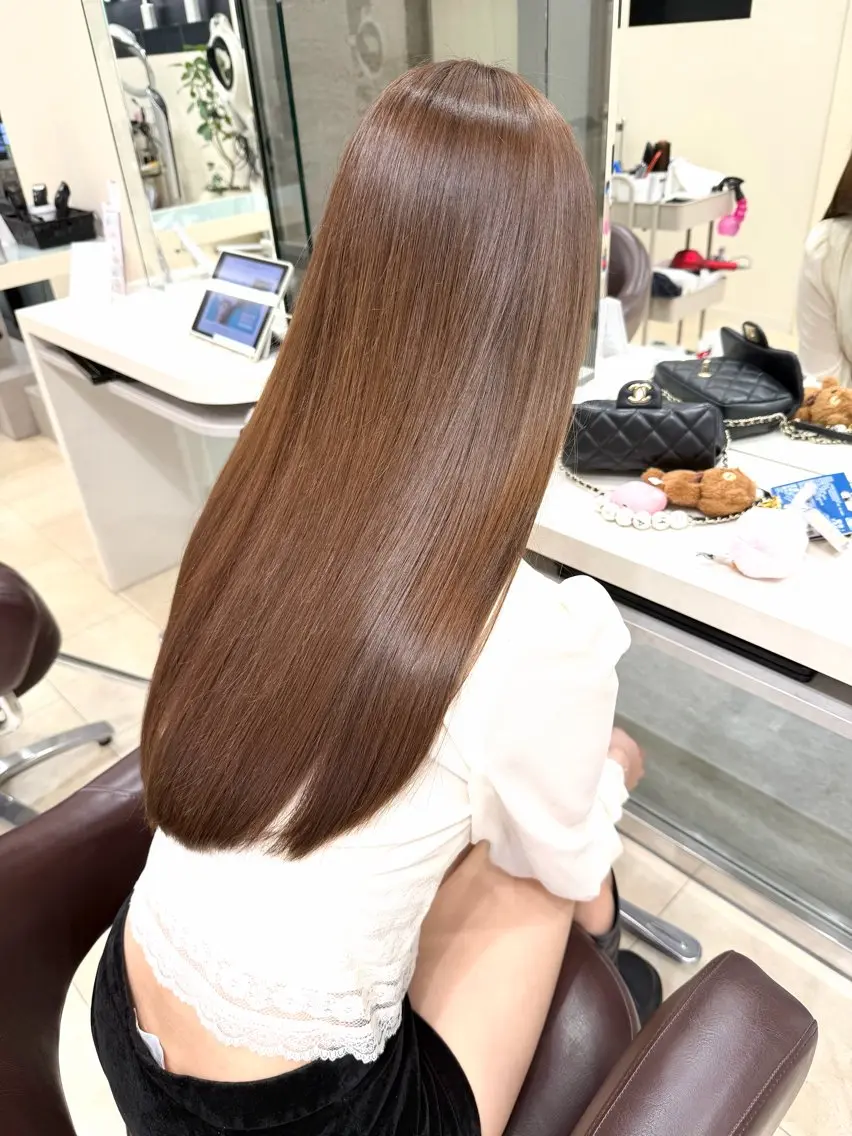 ロング カット ヘアカラー 十場【髪質改善】 【ダブルカラー】のヘアスタイル