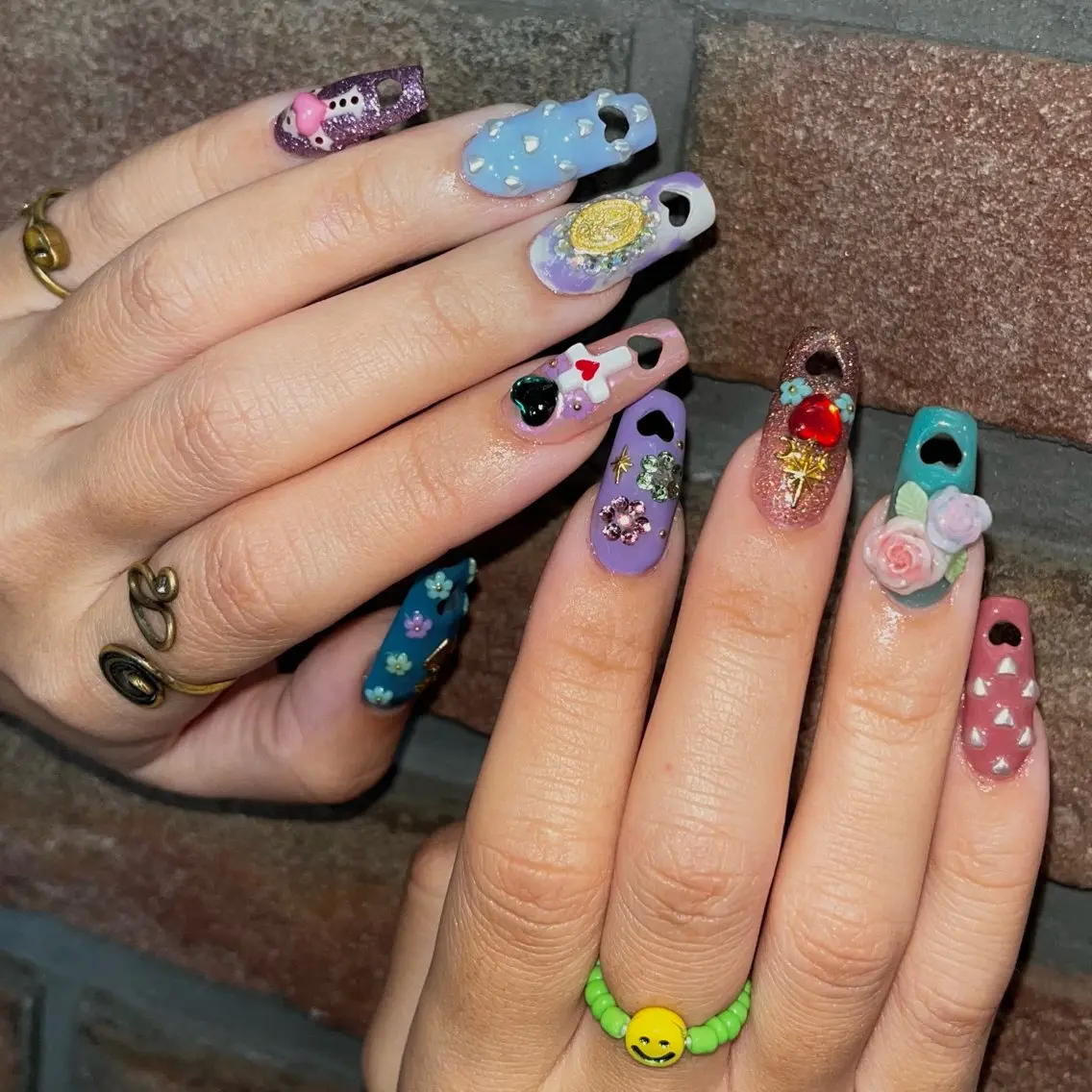 ネイル アートネイル ハート キラキラネイル Para Sol nail　Maoのネイルデザイン