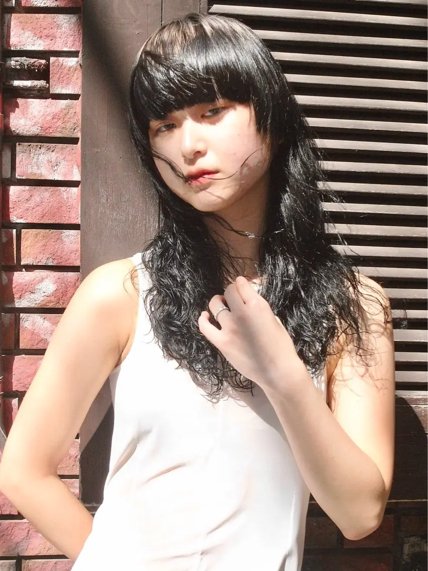 セミロング カラー パーマ セミロングパーマ デジタルパーマ カット ヘアカラー トリートメント ryuei /原宿のヘアスタイル