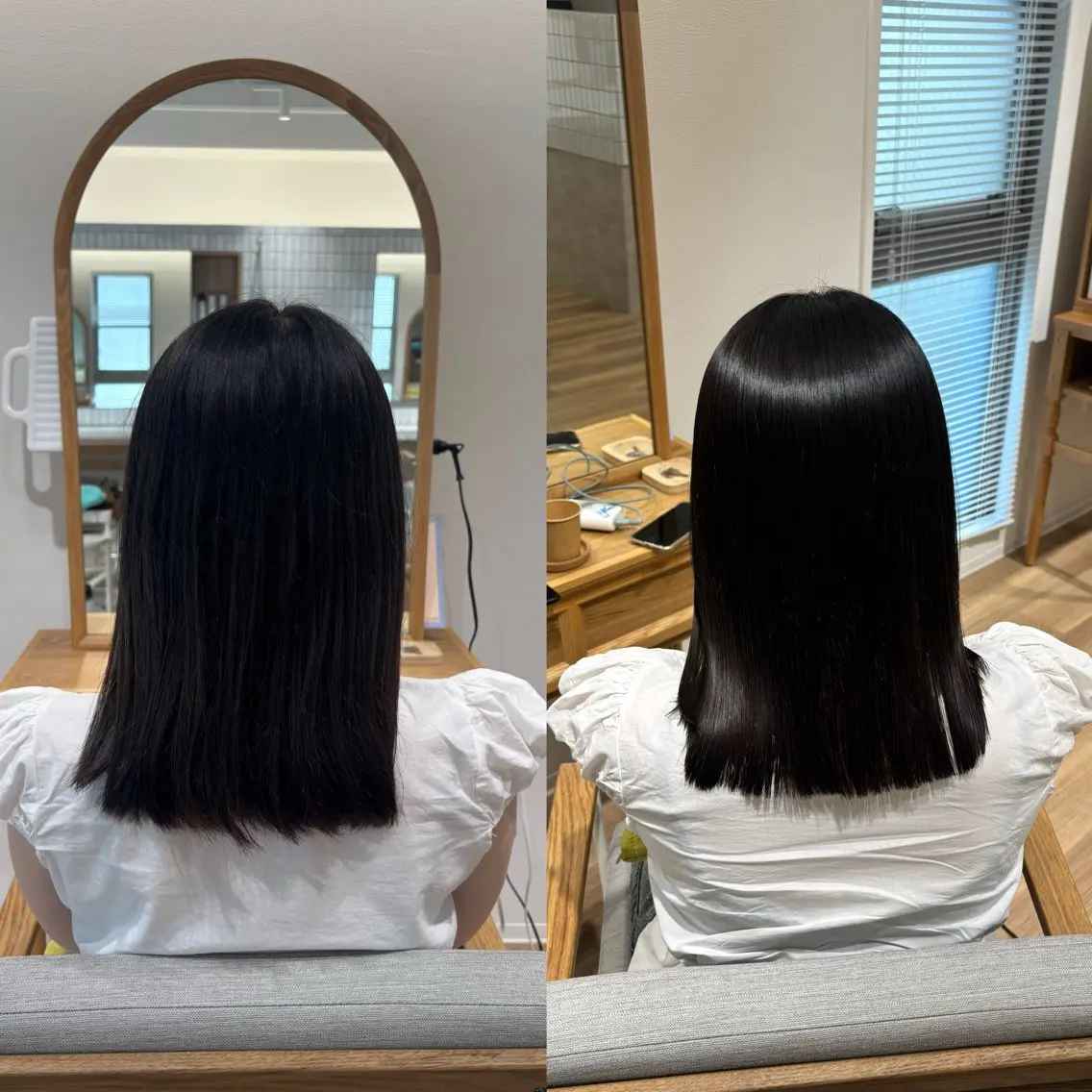 セミロング パーマ カット 縮毛矯正 トリートメント RINNO🌷透明感 カラー/髪質改善のヘアスタイル