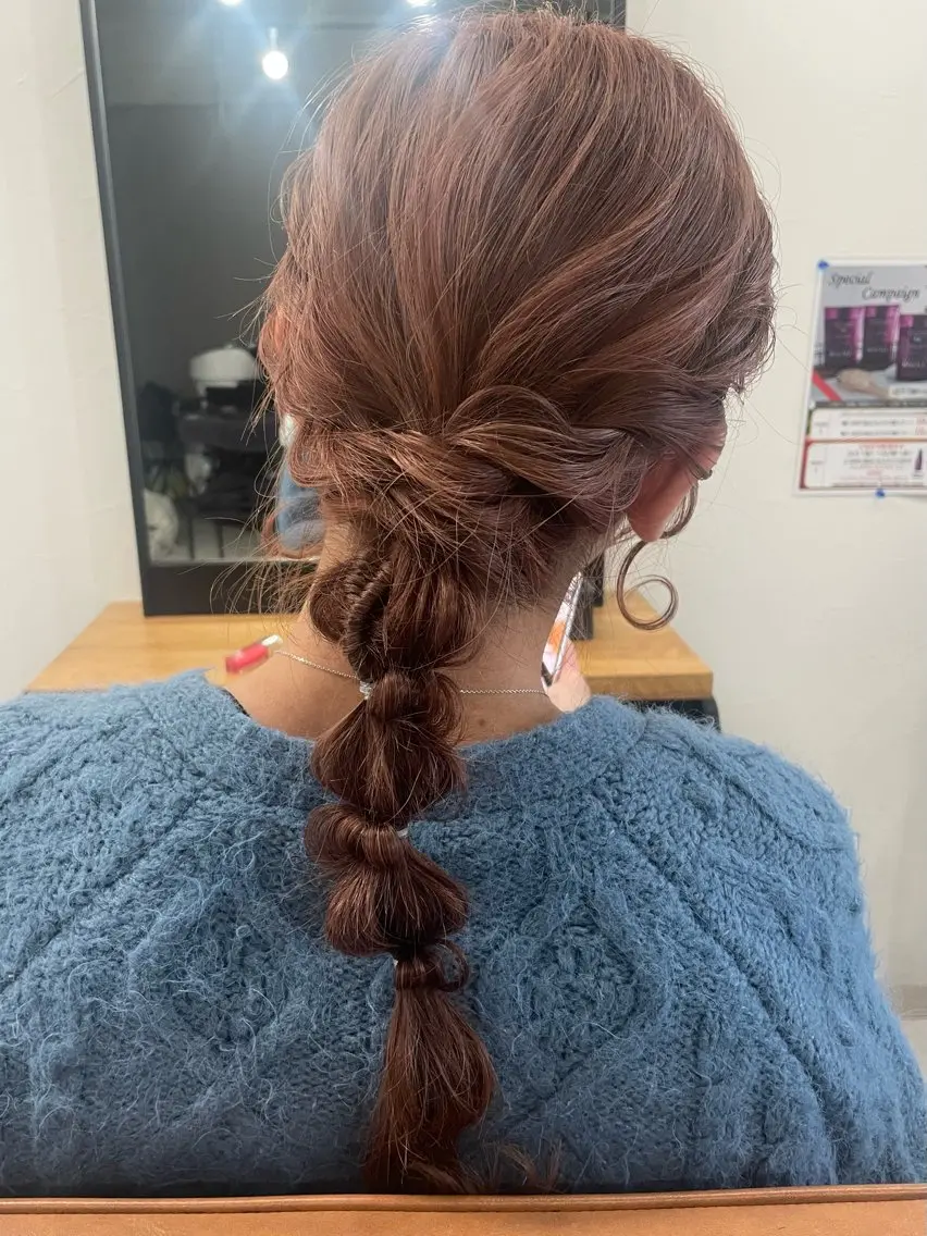 セミロング ヘアアレンジ ヘアセット メンズモテパーマ💙 fuwaのヘアスタイル