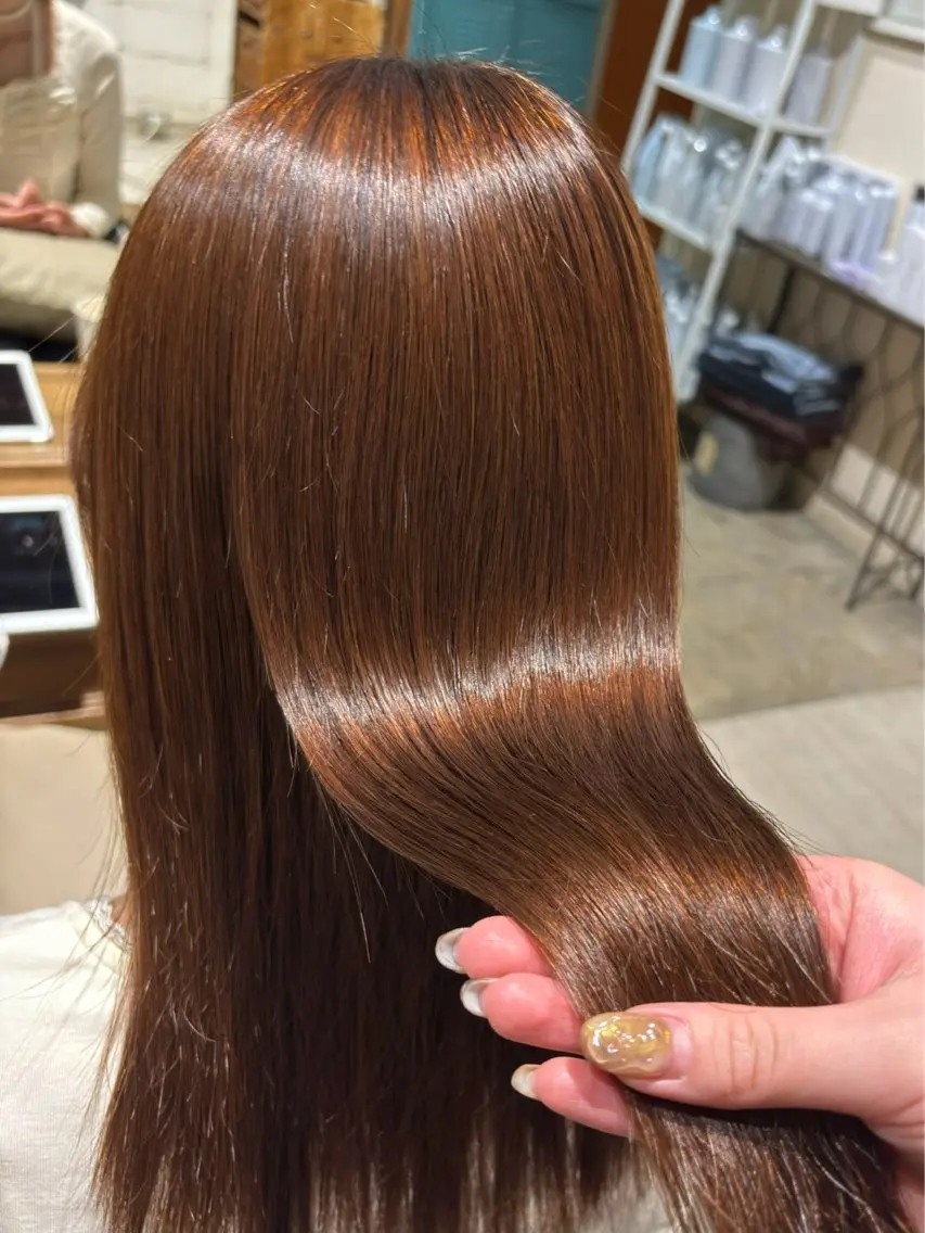ロング 縮毛矯正 おがわ らいむ🕊️のヘアスタイル
