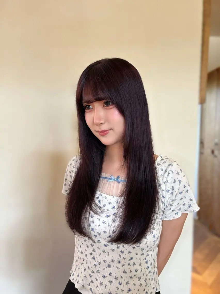 ロング カラー ラベンダーカラー カット ヘアカラー 透明感カラーリスト/ 岡崎/みゆうのヘアスタイル