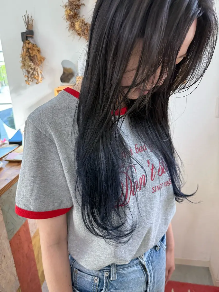 ロング カラー ヘアカラー トリートメント キノシタ マユのヘアスタイル