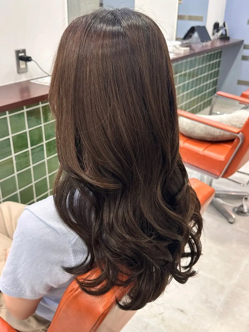 セミロング パーマ カット パーマ aini上本町 吉元直明のヘアスタイル