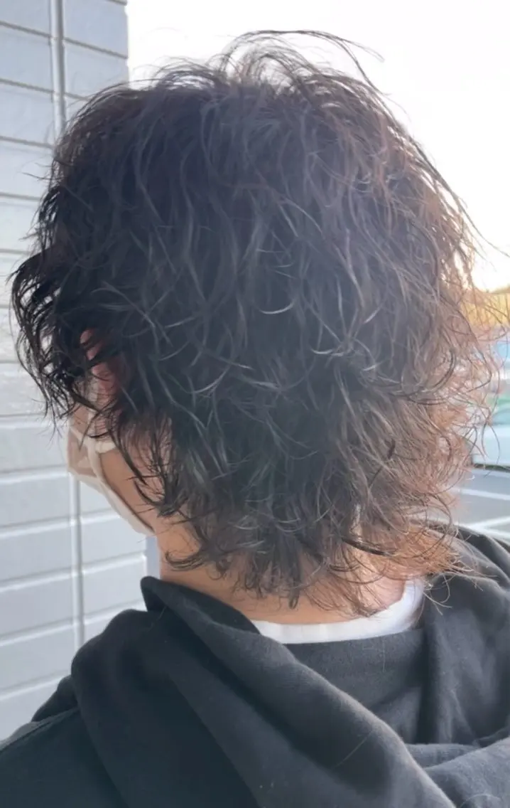 セミロング パーマ カット パーマ 高野 良佑のヘアスタイル