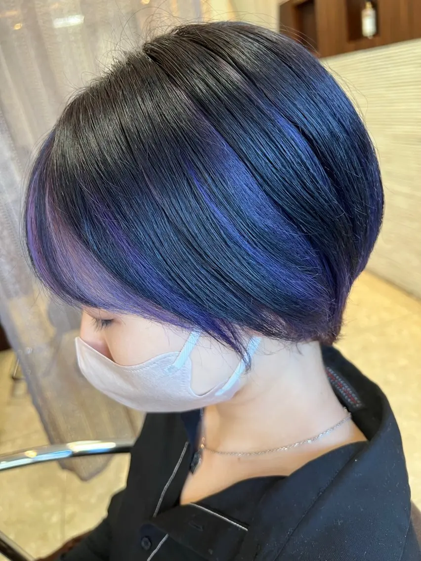 ショート カラー パープルカラー ブランシェ小幡駅前店 森樹のヘアスタイル