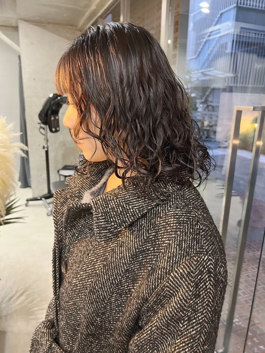 パーマ カット パーマ トリートメント ボブパーマコテ巻き風 パーマNo1深江秀平のヘアスタイル