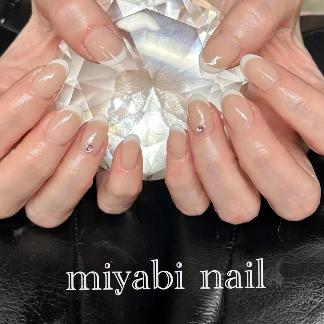 ネイル フレンチネイル ジェルネイル キラキラネイル 持ち込み ピンク ハンドネイル miyabi nail 桂川駅近くのネイルデザイン
