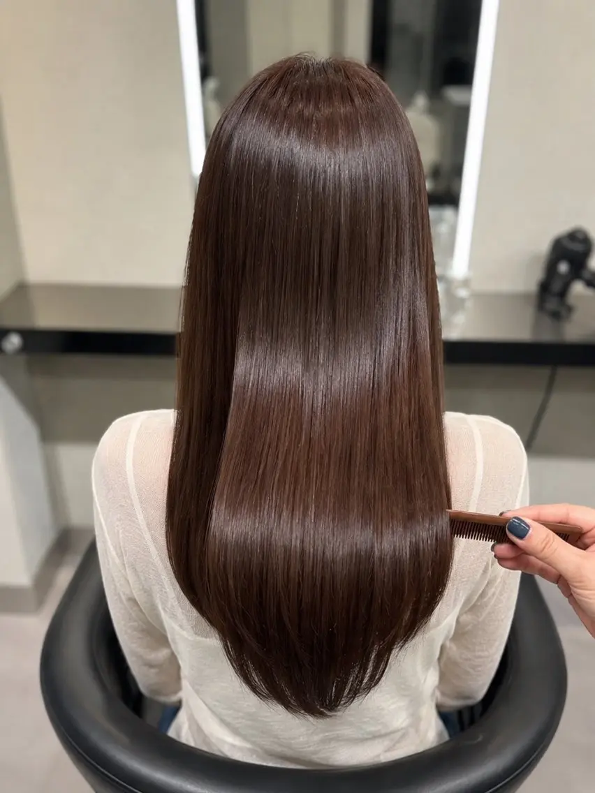 ミディアム カラー ブラウンカラー トリートメント 🌈ウルトワ水素 髪質改善naru🌈のヘアスタイル